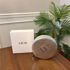 Dior  Silver Round Pouch